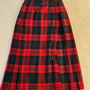 wool pleated kilt skirt for women